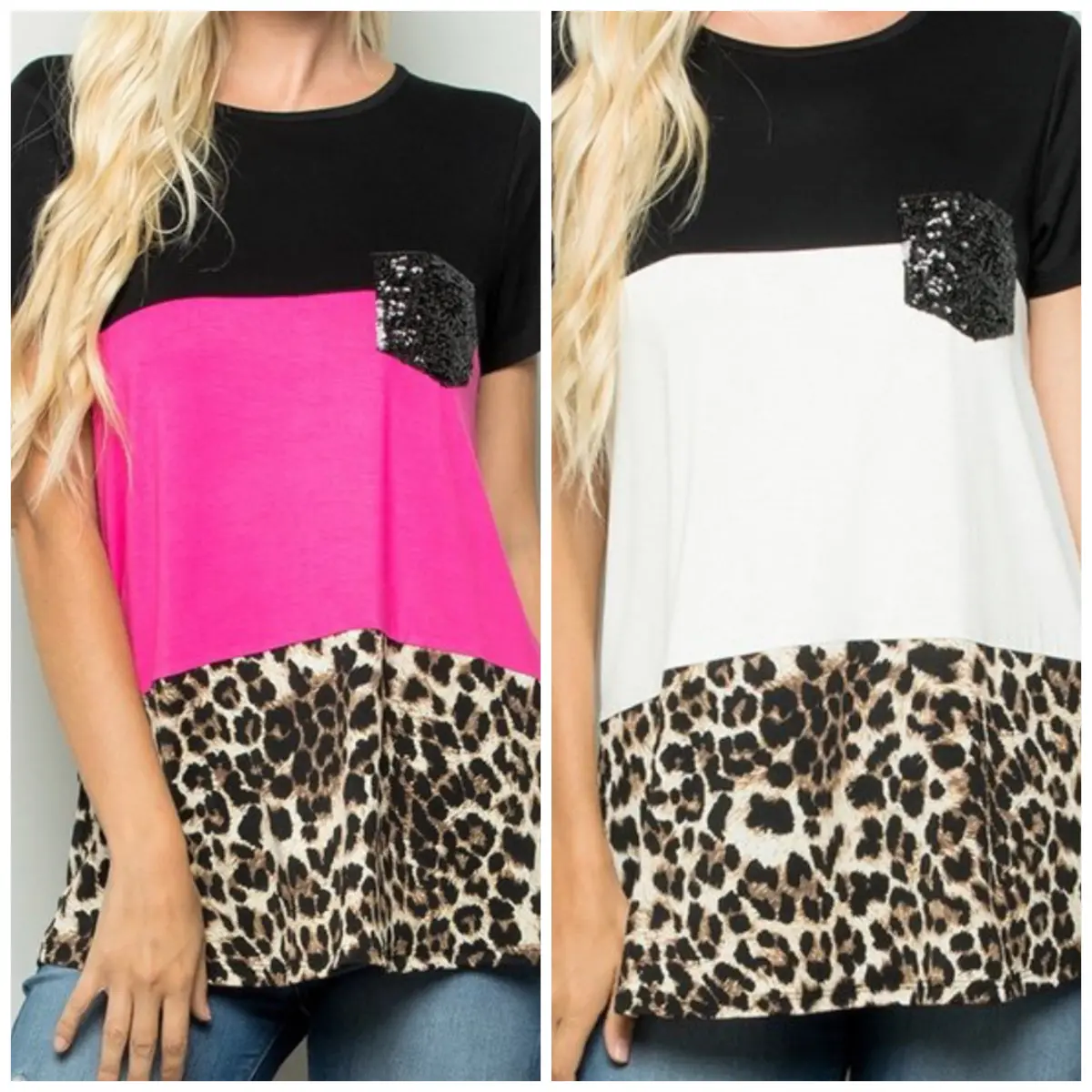 Sequined Leopard Plus Top 1