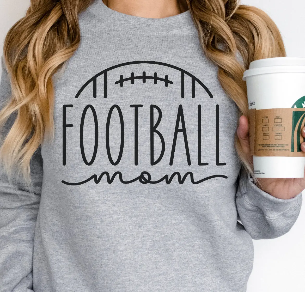 Football Mom Crew Neck Sweatshirt 1