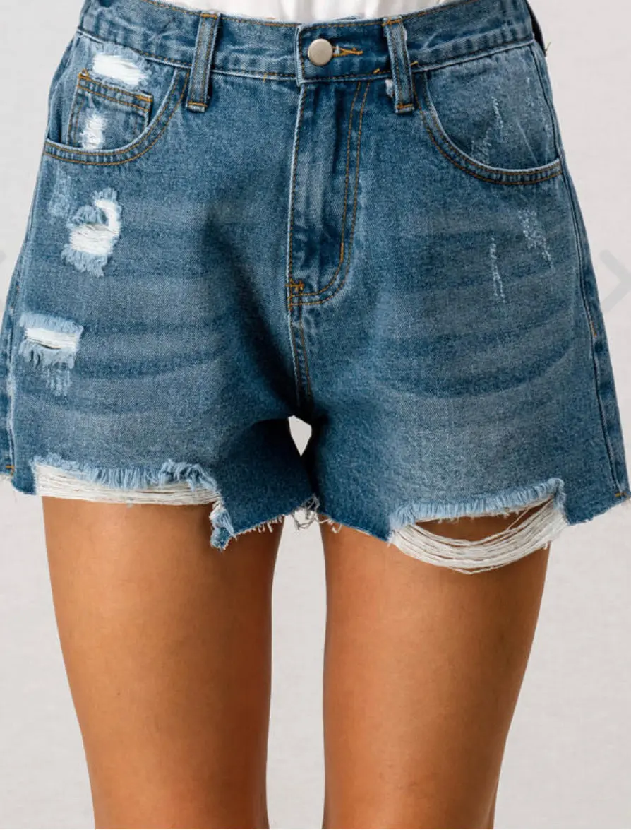 Distressed Denim Shorts 1