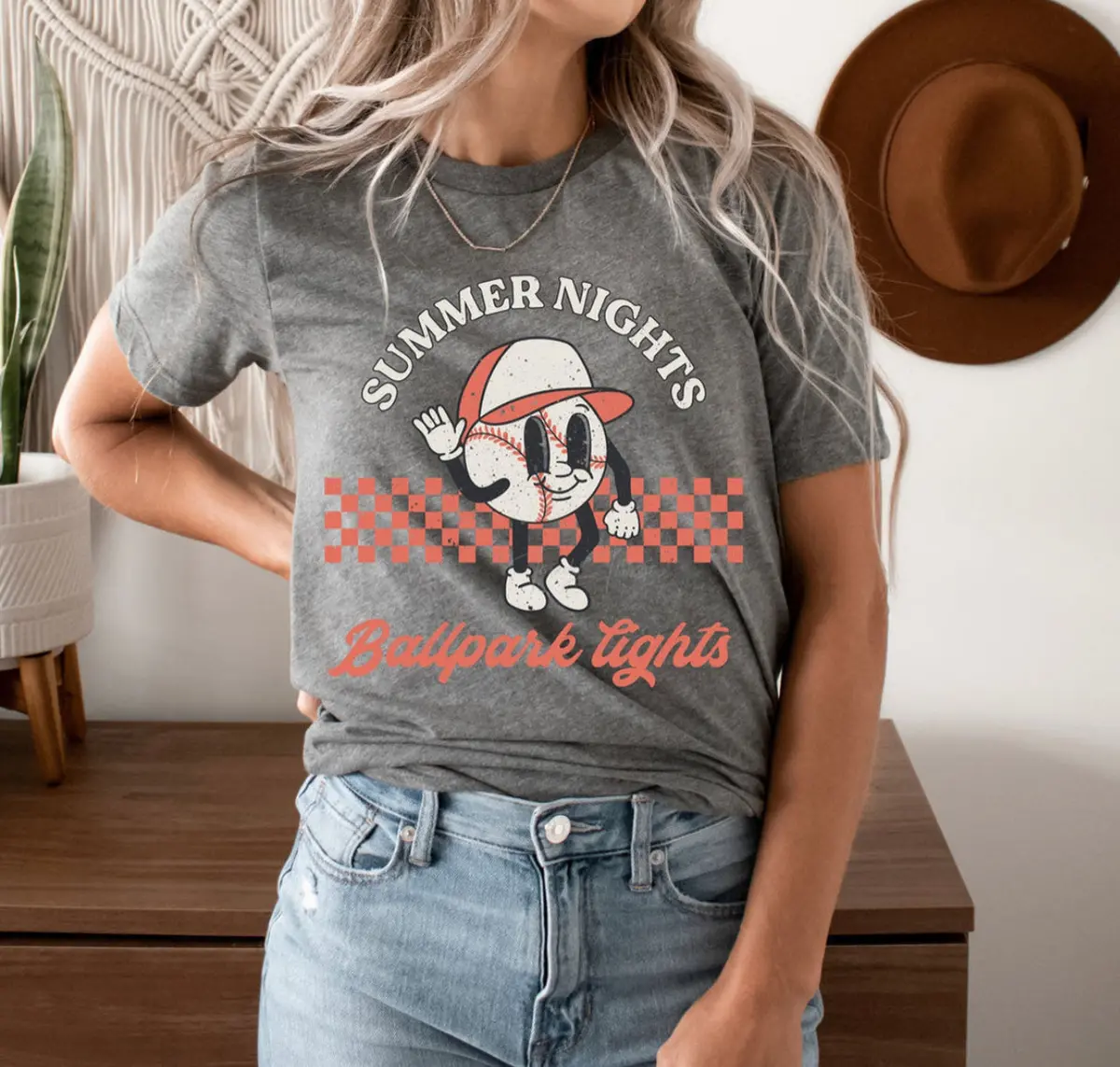 Summer Nights & Ballpark Lights Baseball T-Shirt 1