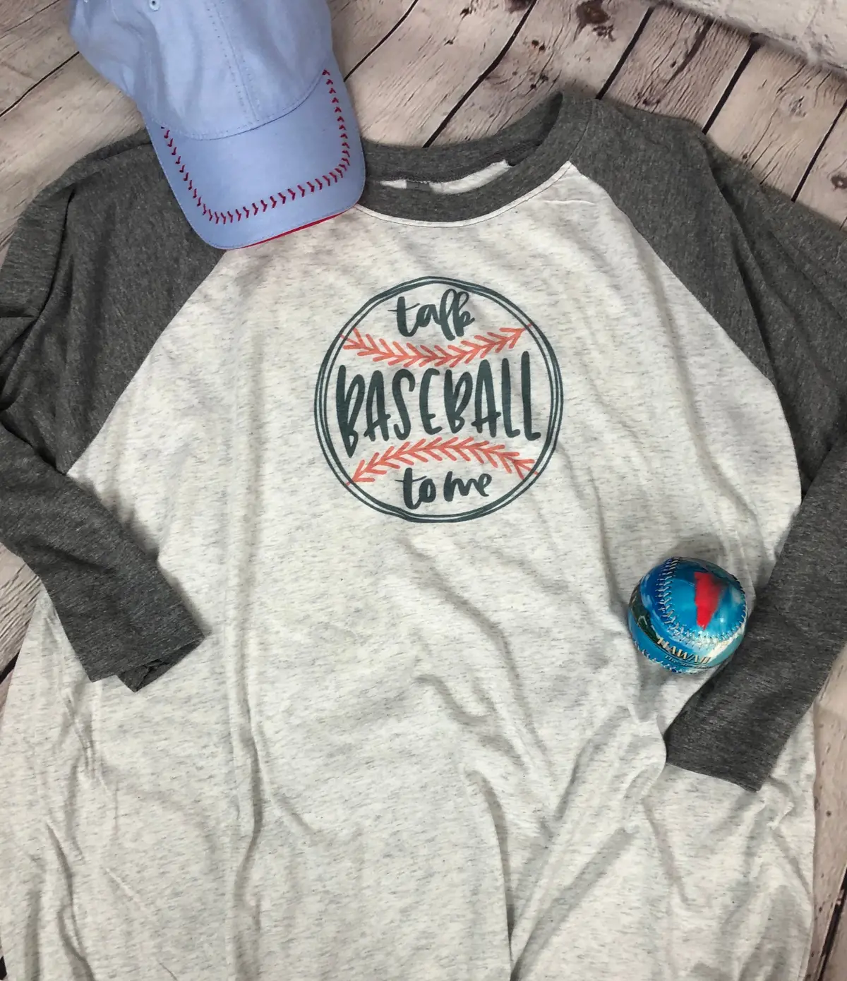 Talk Baseball To Me Unisex Raglans 1