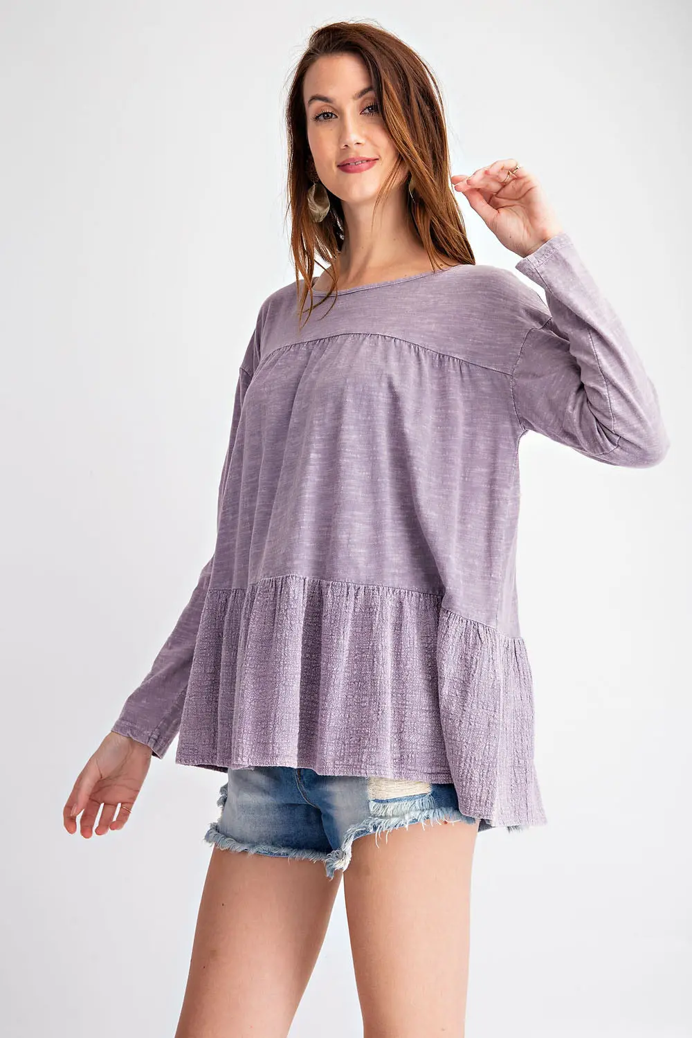Dusty In Lilac Peplum Top 1