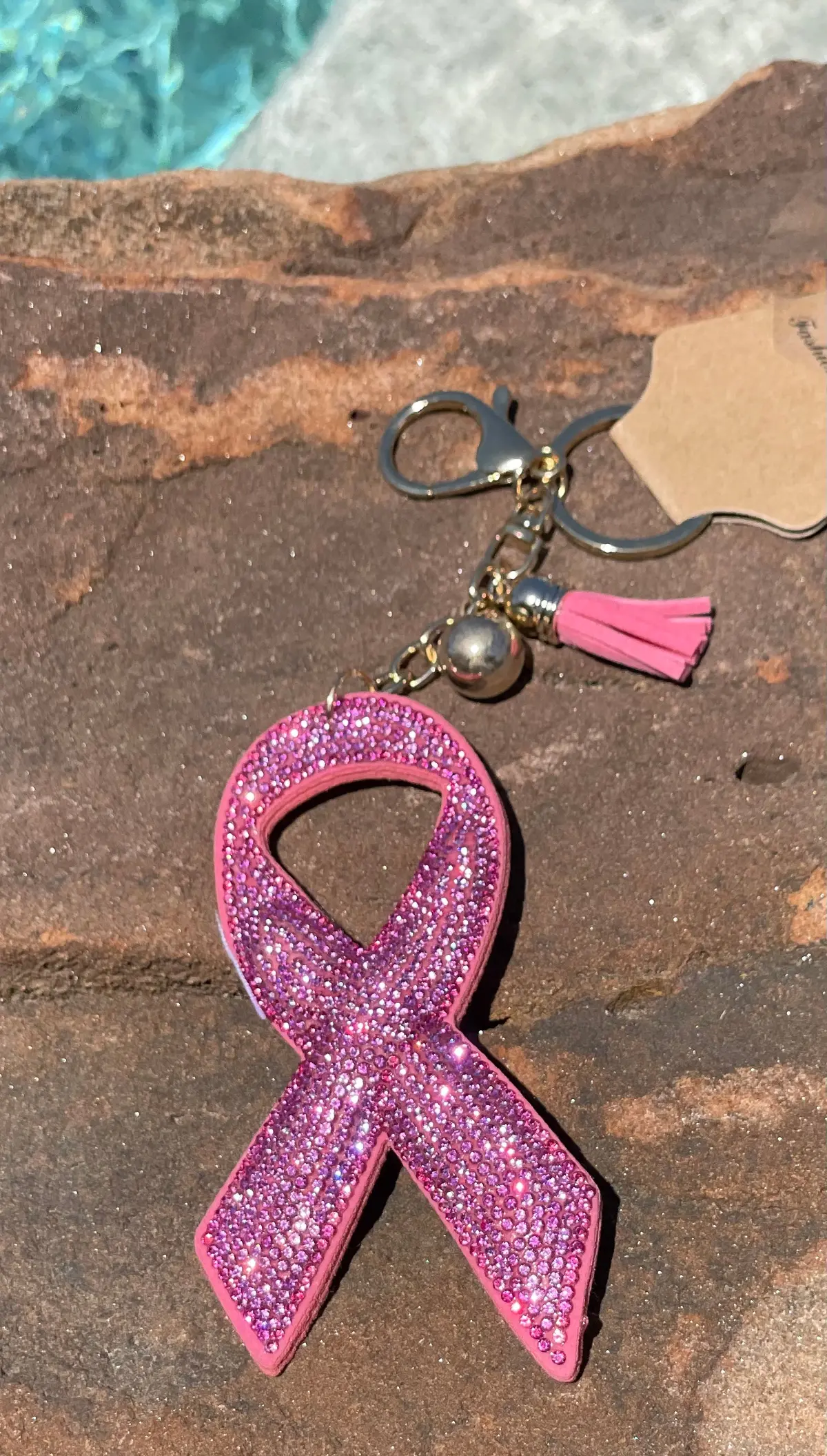 Breast Cancer Rhinestone Key Chains 1