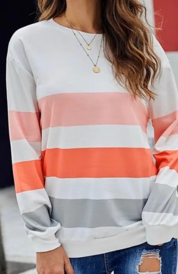 Sara Pastel Stripe Pullover 1