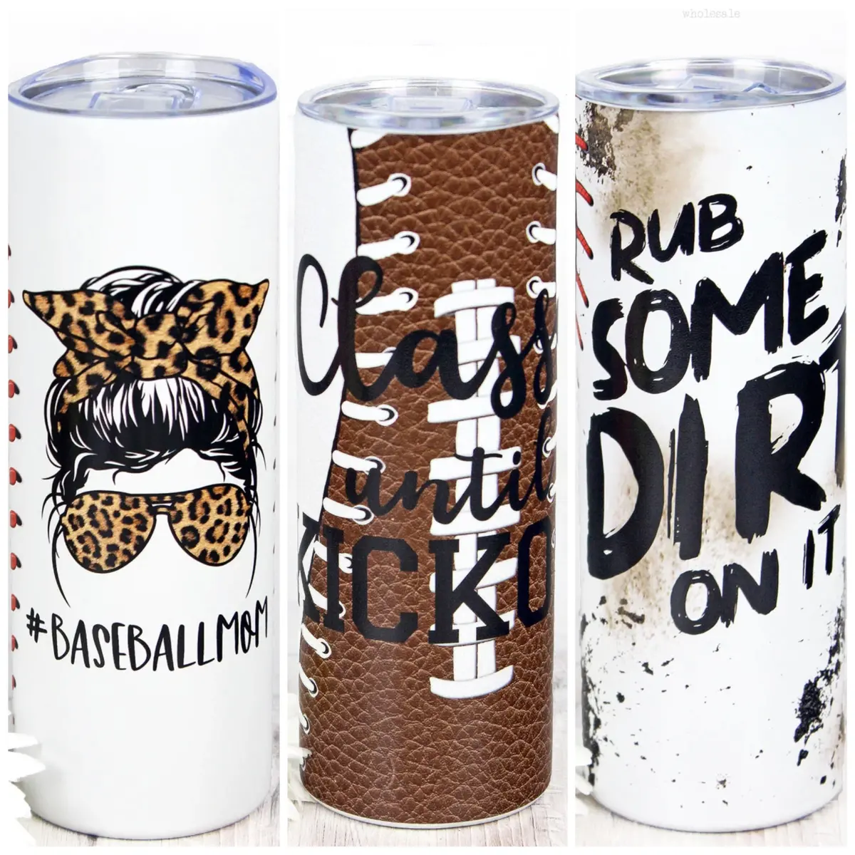 Skinny Sports Tumblers (Football & Baseball) 1