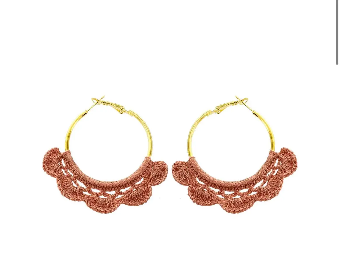 Hand Crochet Hoop Earrings 1