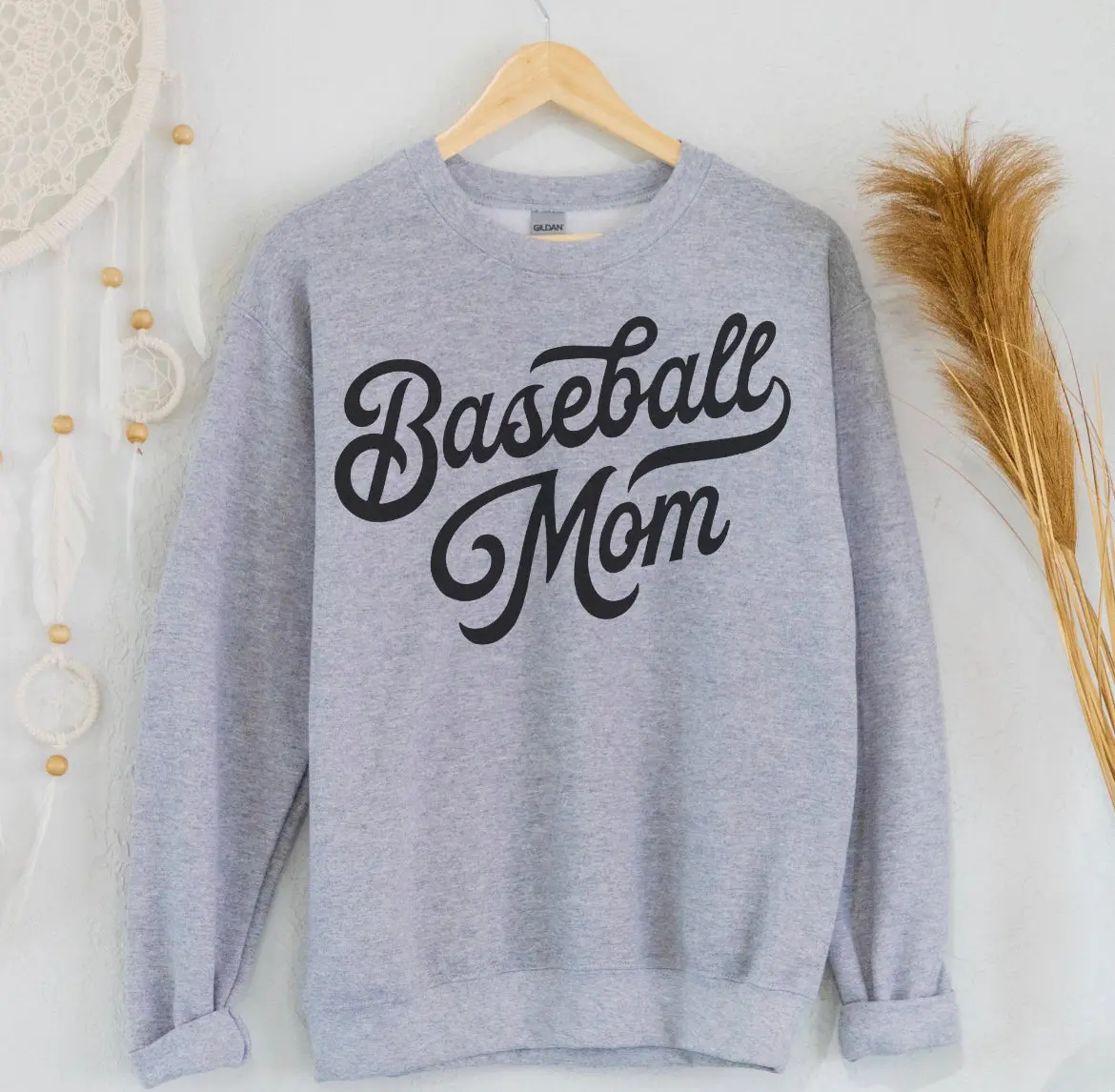 Fancy Font Baseball Mom Sweatshirt 1
