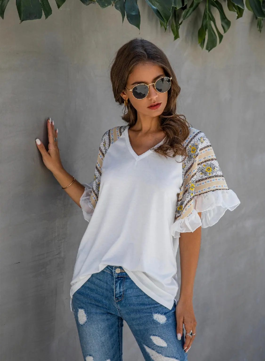 Christian Laced Sleeve Blouse 1