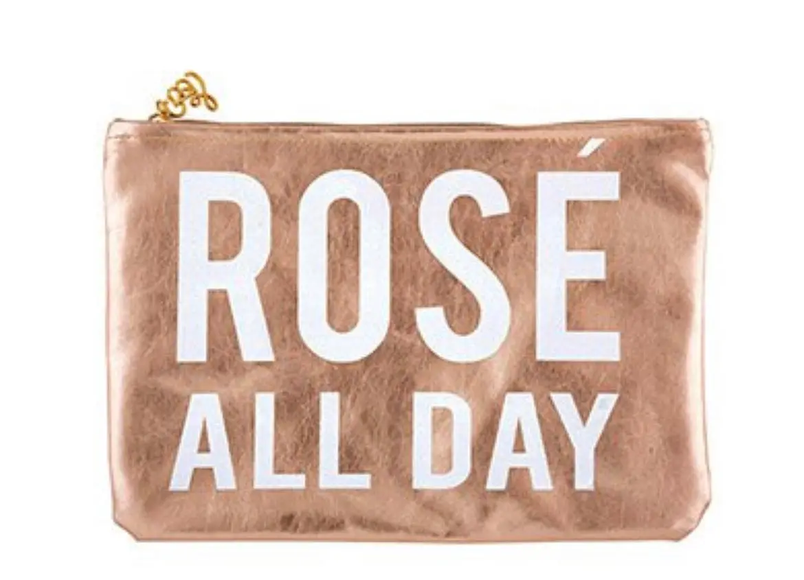 Rose’ All Day Metallic Rose Gold Pouch 1