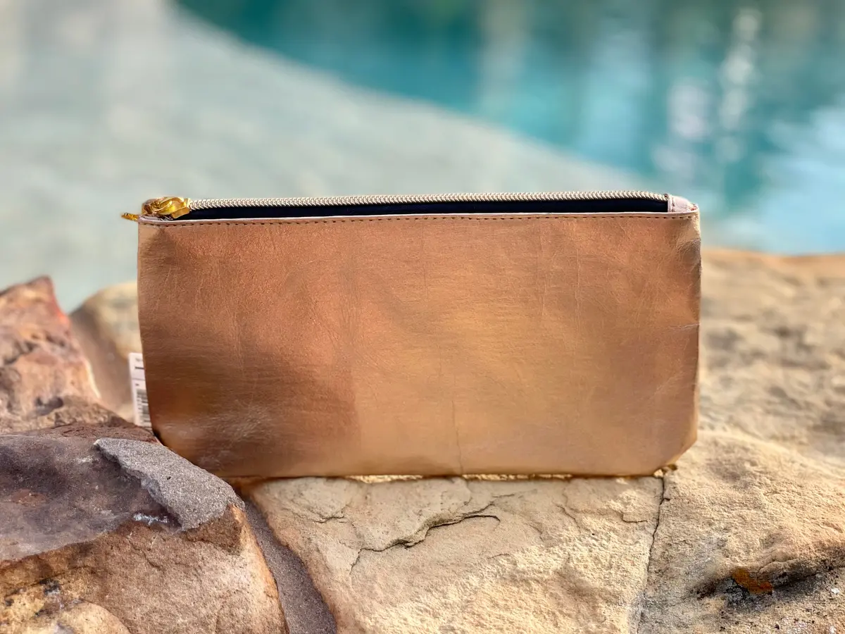 Metallic Rose Gold Pouch 1