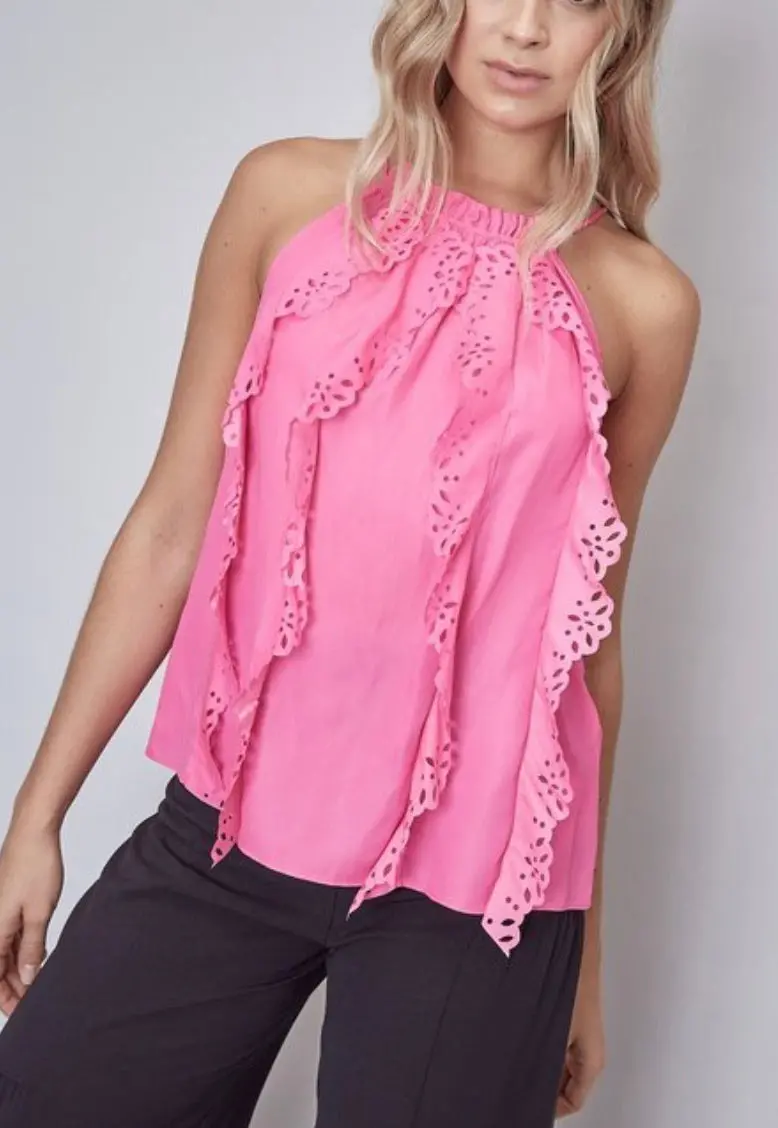 Eyelet Miki Halter Top 1