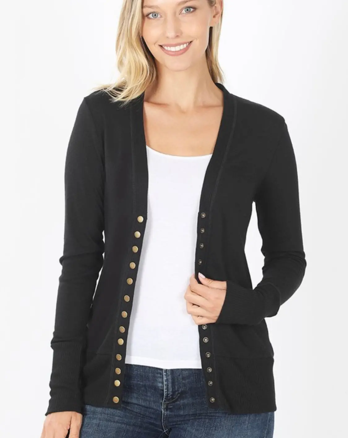 Snap Button Sweater Cardigan (Various Colors) 1