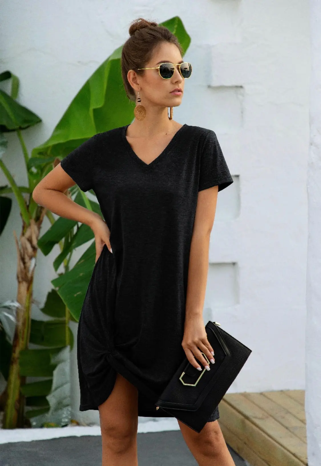 V-Neck T-Shirt Dress 1
