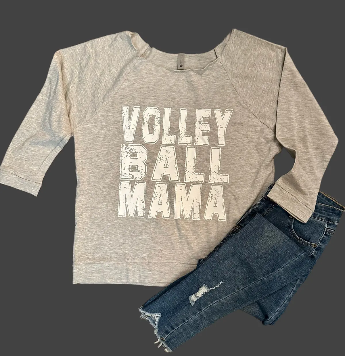 Volleyball Mom Off-The-Shoulder Sweatshirt 1