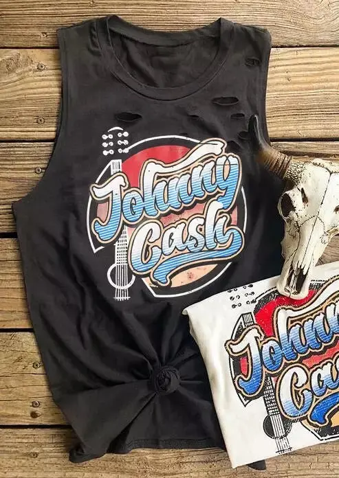 Johnny Cash Laser Cut Tank Top 1