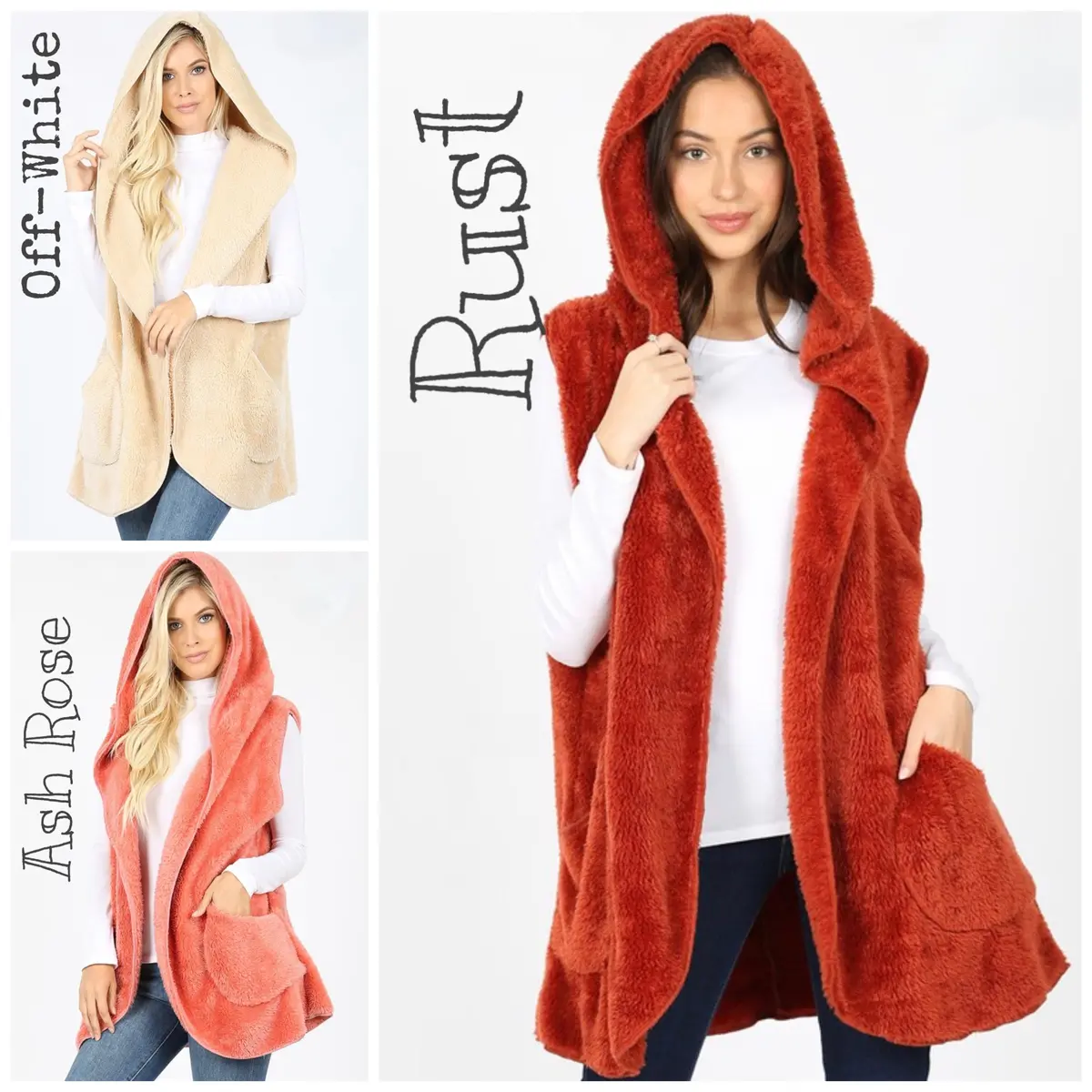 Hooded Plush Sherpa Cardigans 1