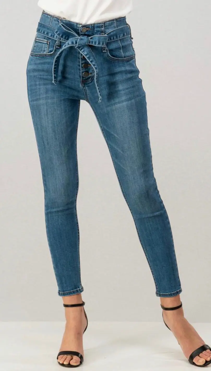 Ribbon Tie Jeans 1
