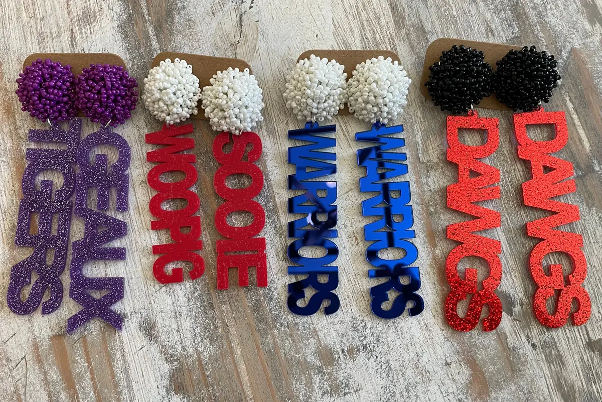 Team Pom Pom Earrings 1