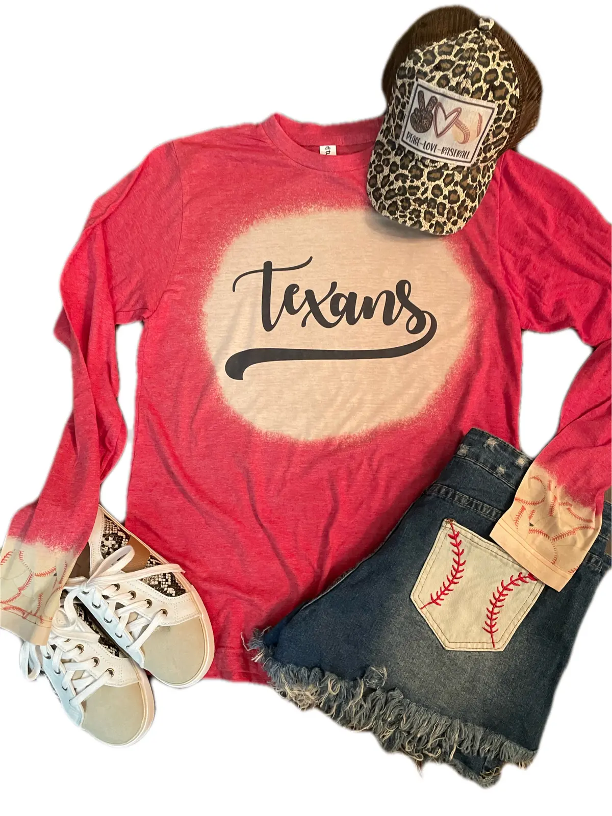 Bleached Texans Baseball Top 1