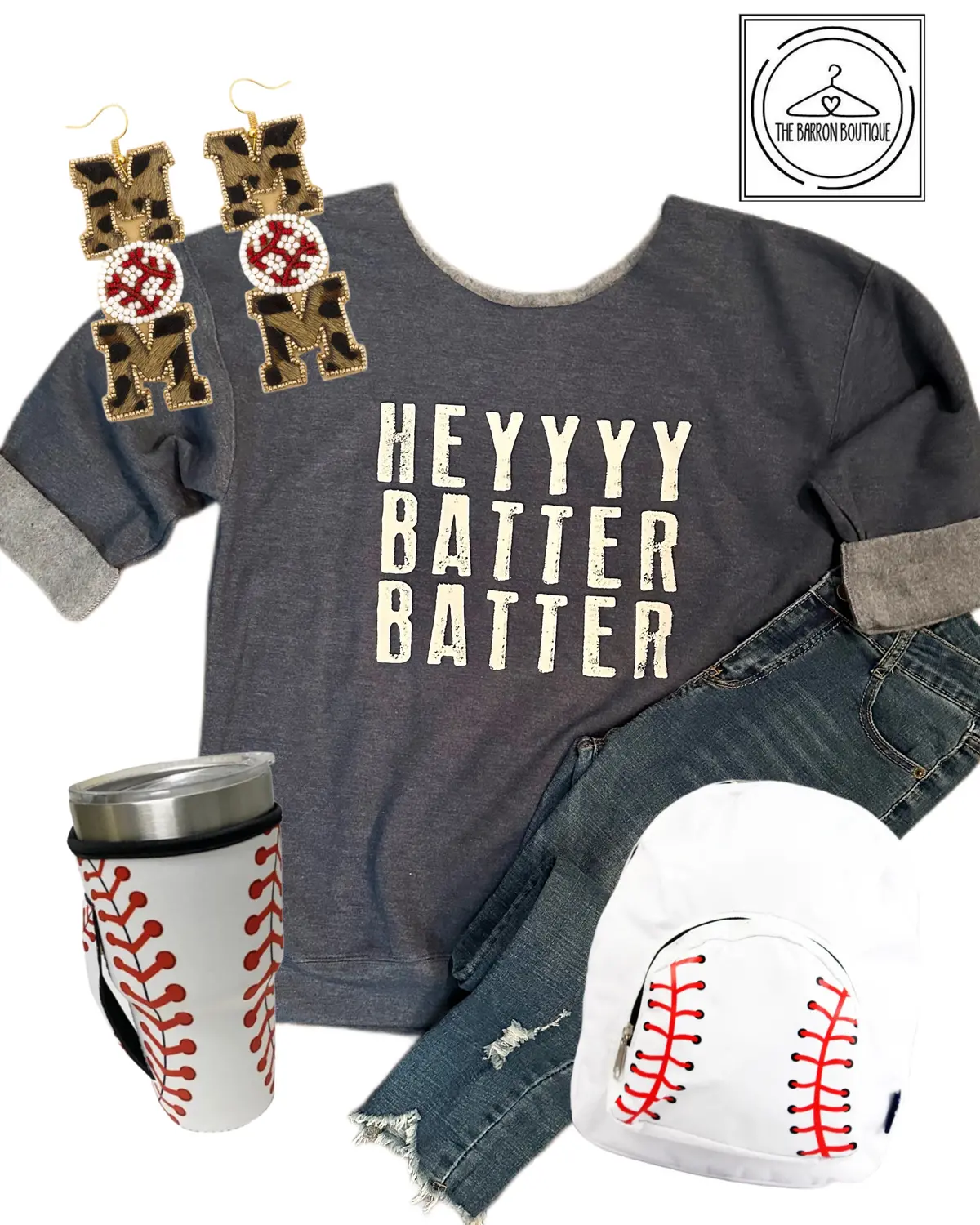 Off-The-Shoulder Hey Batter Batter Sweatshirt 1