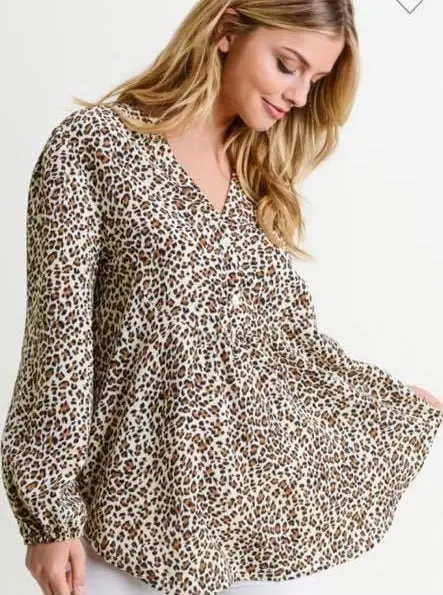 Leopard Baby Doll Top 1