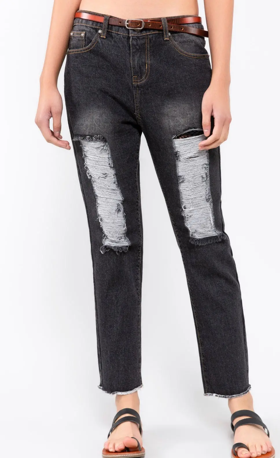 Meshed Back Denim Jeans 1
