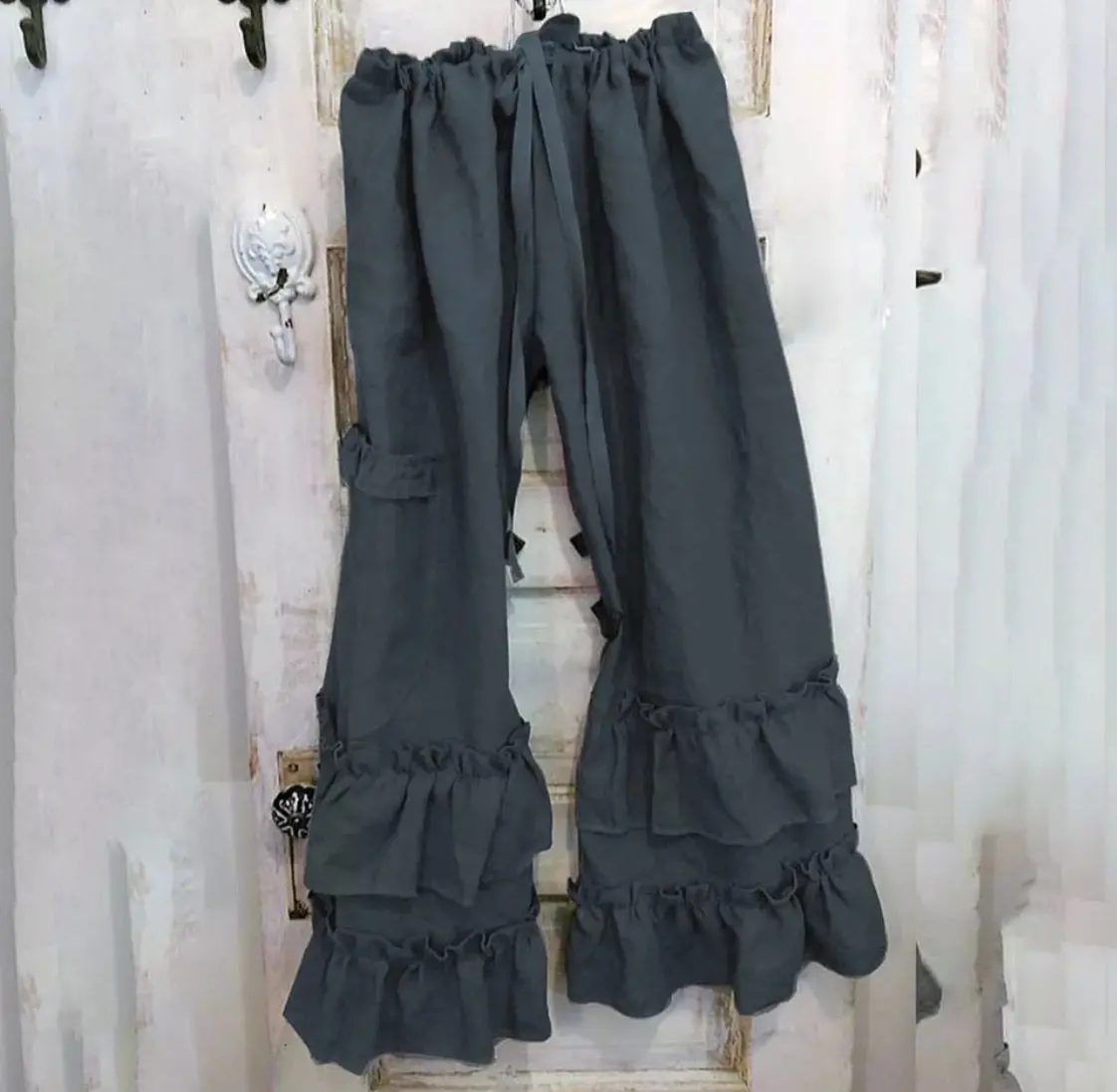 Boho Ruffled Hem Pants 1