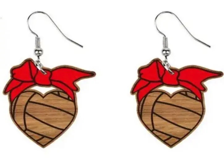 Wood & Bows Sports Earrings 2
