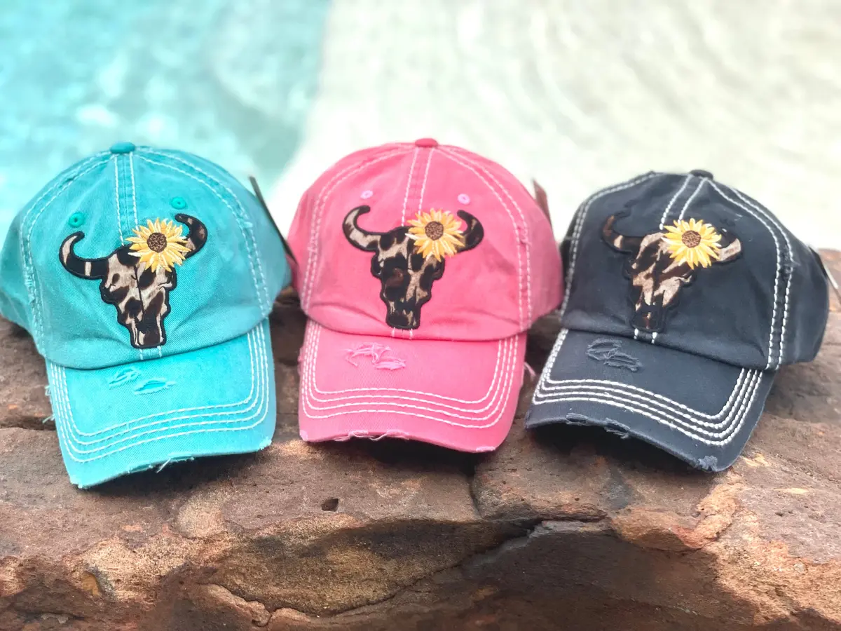 Steer Head & Sunflower Caps 1