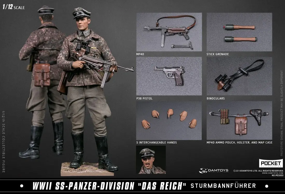 Damtoys 1/12 Ww2 German Panzer Division Major 1