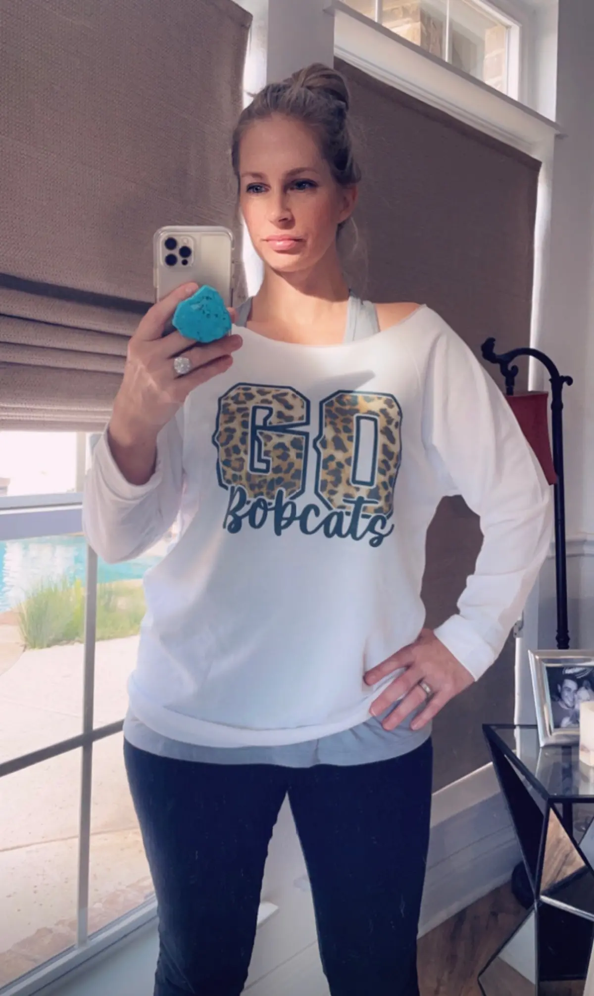 Leopard Go Bobcats Off-The-Shoulder Sweatshirt 1