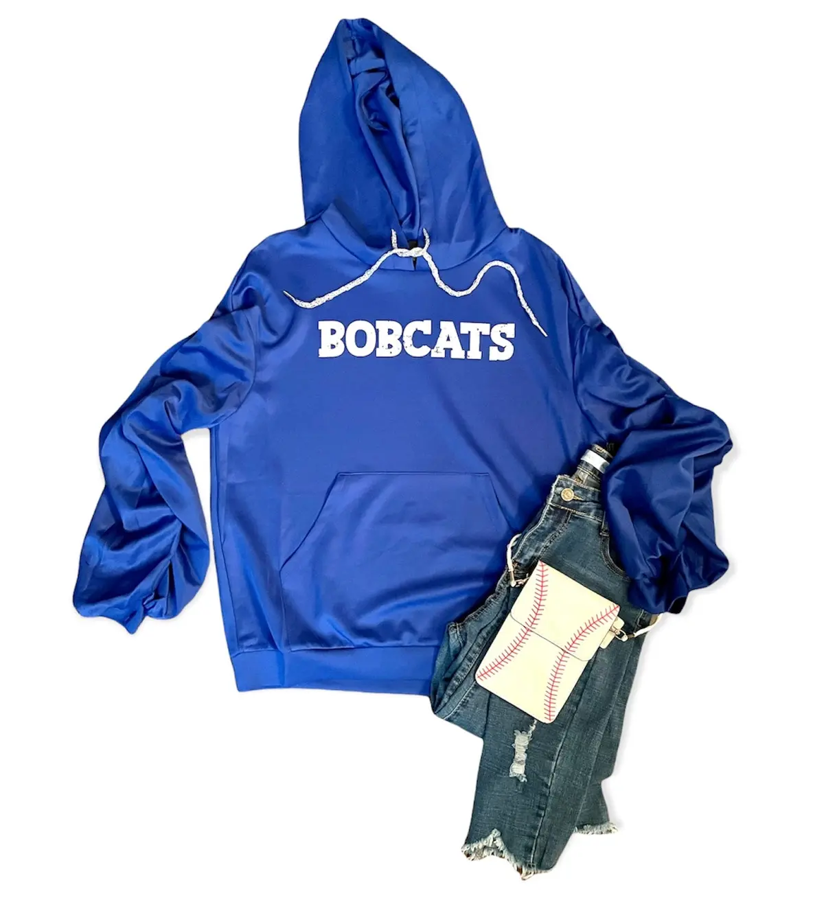 Royal And Ruched Bobcats Hoodie 1