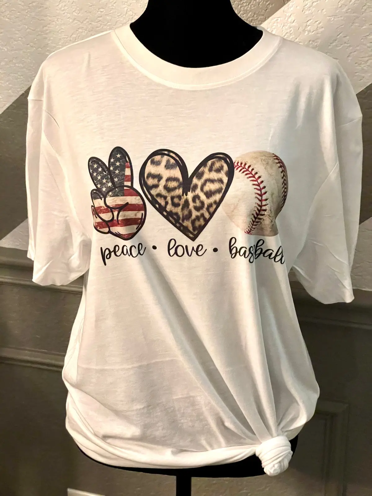 Peace, Love, Baseball Tee 1