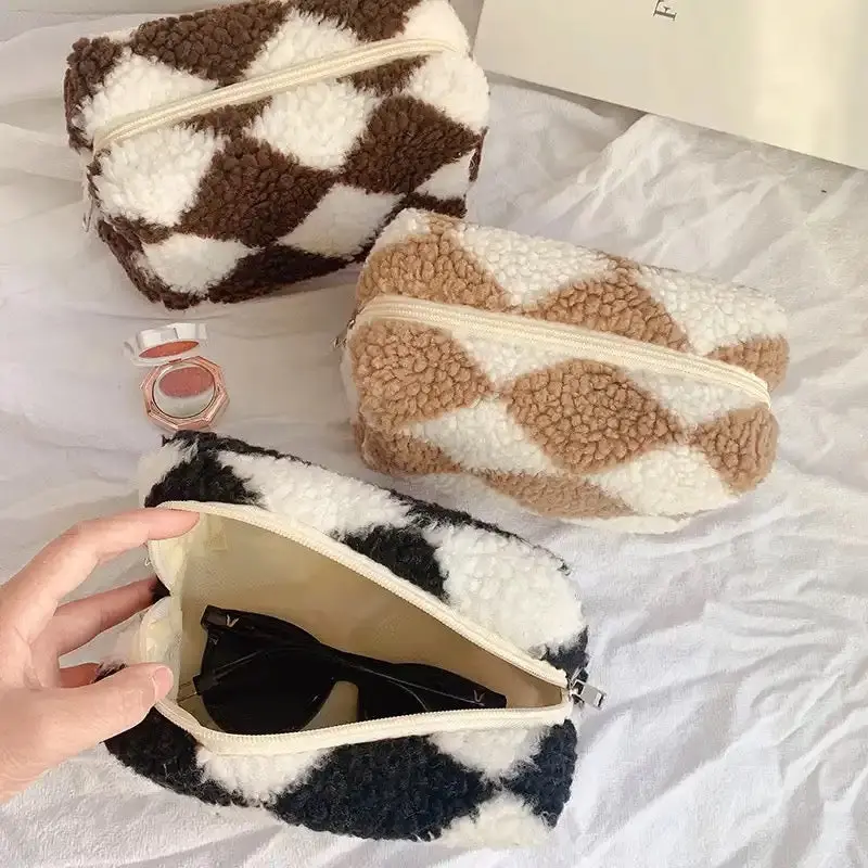 Teddy Bear Fleece Cosmetic Bag 1