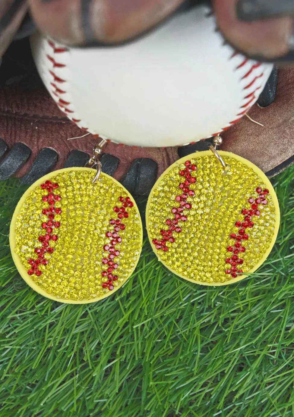 Crystal Softball Earrings 1
