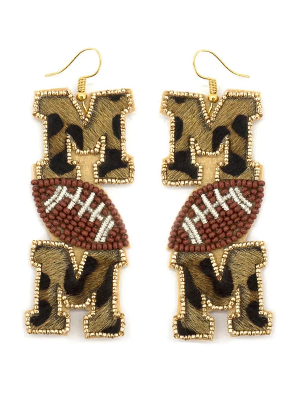 Leopard Football Mom Earrings 1