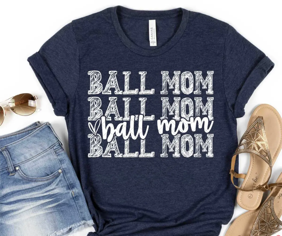 Ball Mom Baseball Or Softball T-Shirt 1