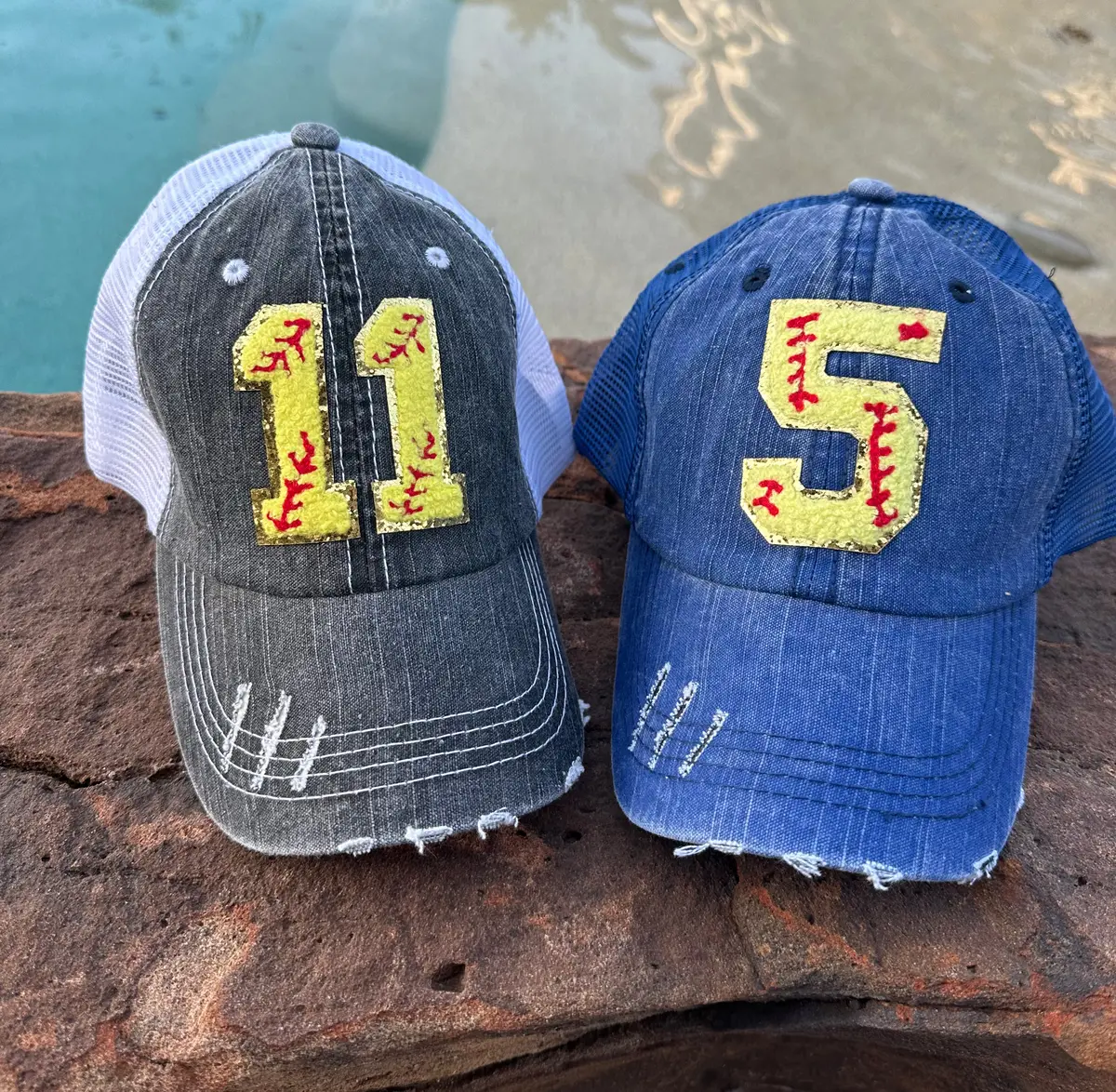 Custom Softball Number Hats 1