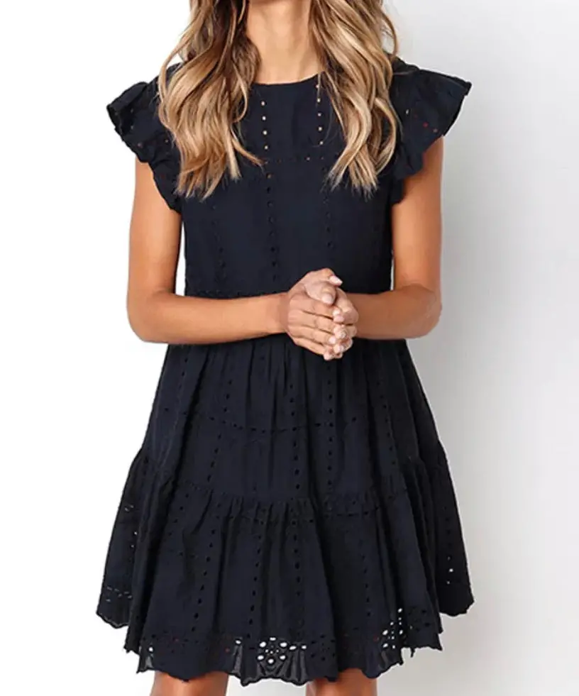 Kris In Eyelet A-Line Dress 1