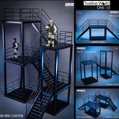 Twtoys Tw1904 A+B Combo Set - 1/12 Scale Steel Stairs & Platforms 1