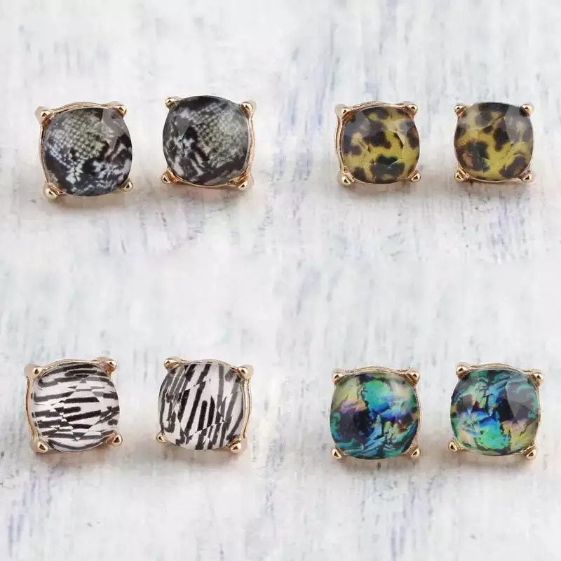 Cushion Cut Stud Earrings (Various Styles) 1