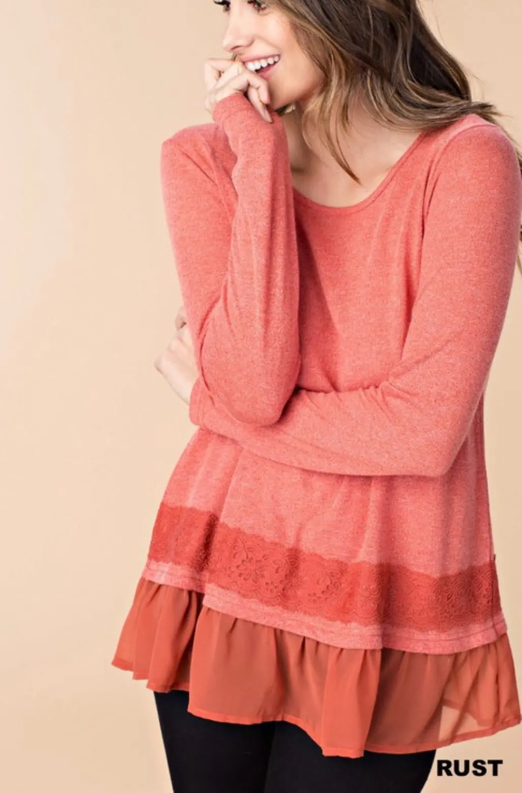 Ruffle In Rust Blouse 1