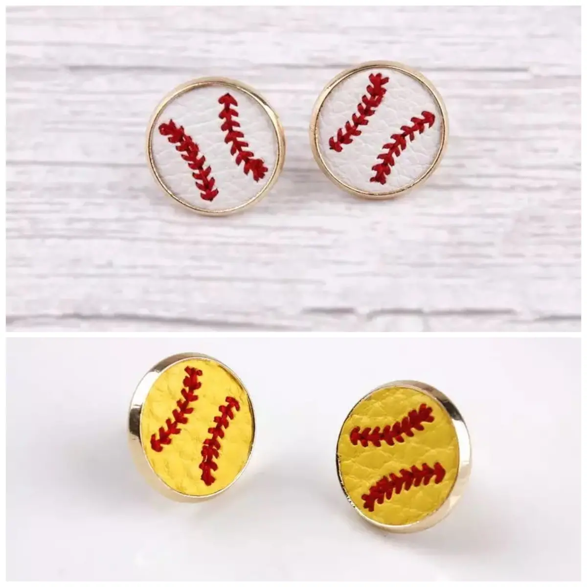 Baseball & Softball Laced Earrings 1
