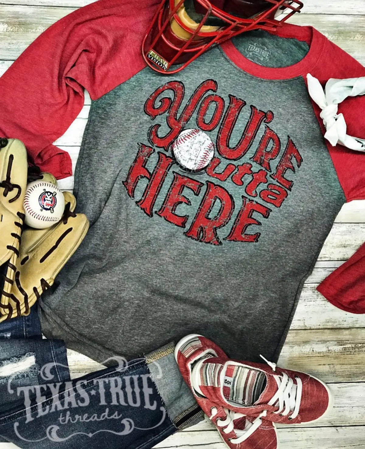 Outta Here Baseball Raglan 1