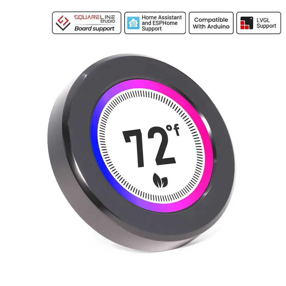Crowpanel 2.1Inch-Hmi Esp32 Rotary Display 480*480 Ips Round Touch Knob Screen 1