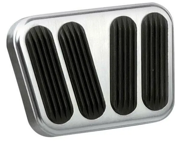 Brushed Billet Aluminum Brake/Clutch Pedal Pad With Rubber Grip 1