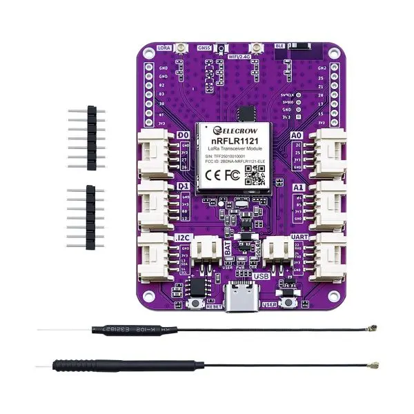Elecrow Lora Node Expansion Board Nrflr1121 With Nrf52840 For Long Range Communication 1