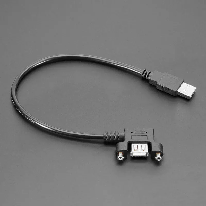 Panel Mount Usb Cable - Usb A Plug To Usb A Right Angle Socket - 30Cm 1