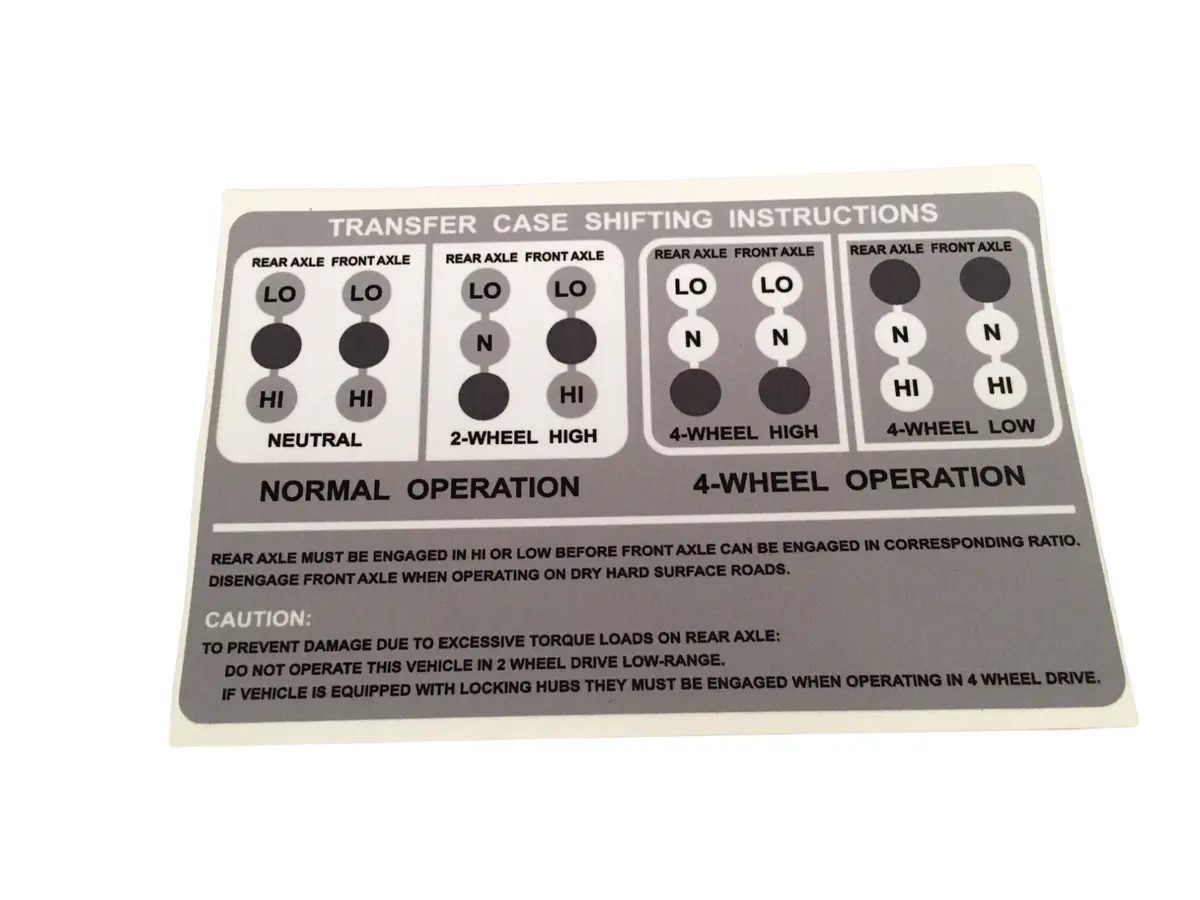 Twin Stick Transfer Case Decal - Scout 80/800 1