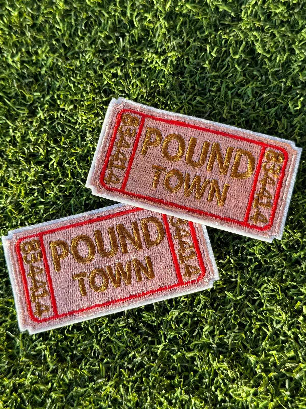 Pound Town Ticket Stub Iron On Patch 1